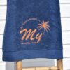 MY Guadeloupe orange - Serviette bleu foncé