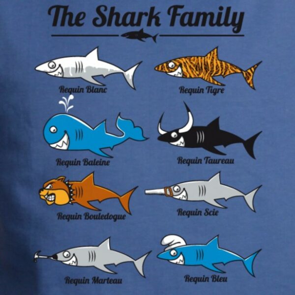 t shirt bleu - requin